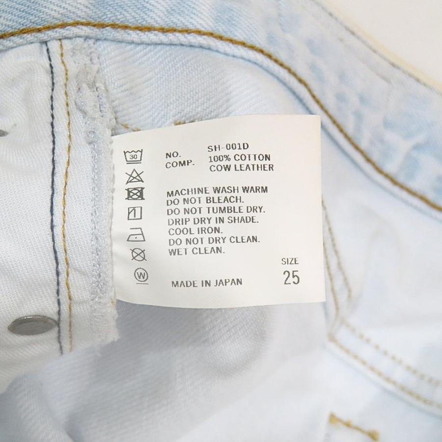 美品 THE SHISHIKUI シシクイ コットン デニム パンツ Gパン レザー ワッペン ロゴ 刻印 ボタン ボトムス 25 青 インディゴブルー レディース 古着 中古 |  | 07
