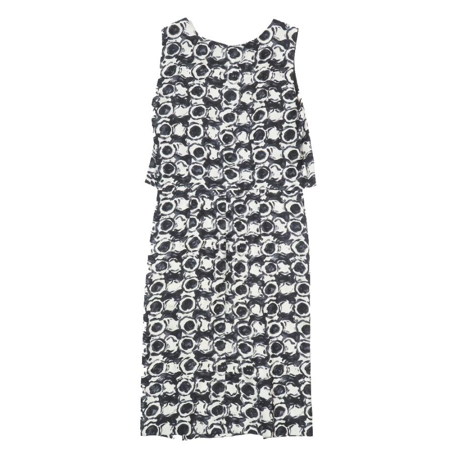 Max Mara マックスマーラ ワンピース ドレス ノースリーブ 膝丈 総柄 シルク100% ホワイト ブラック 38 レディース 古着 中古 | Max Mara | 01