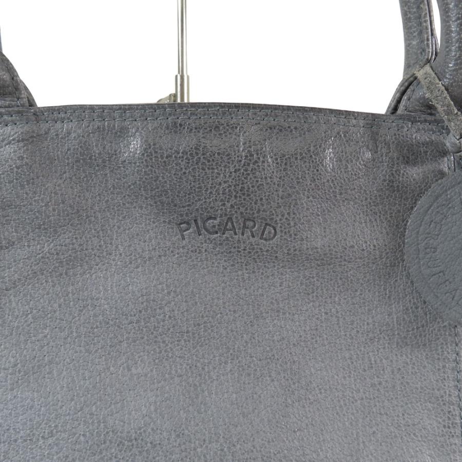 PICARD 良品 ピカード 2WAY レザーバッグ ロゴ 刻印 ハンドバッグ 