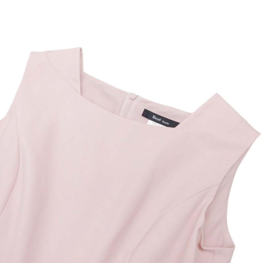 美品 17ss Rene ルネ Audrey Dress オードリー ドレス ワンピース ノースリーブ フレア 膝丈 ハーフ 36 ピンク レディース 古着 中古 | Rene | 02