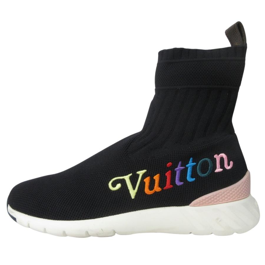 未使用 LOUIS VUITTON ルイヴィトン アフターゲーム ライン ソックス ニット スニーカー ロゴ サイズ35 22.5cm 黒 ブラック レディース 古着 中古_2