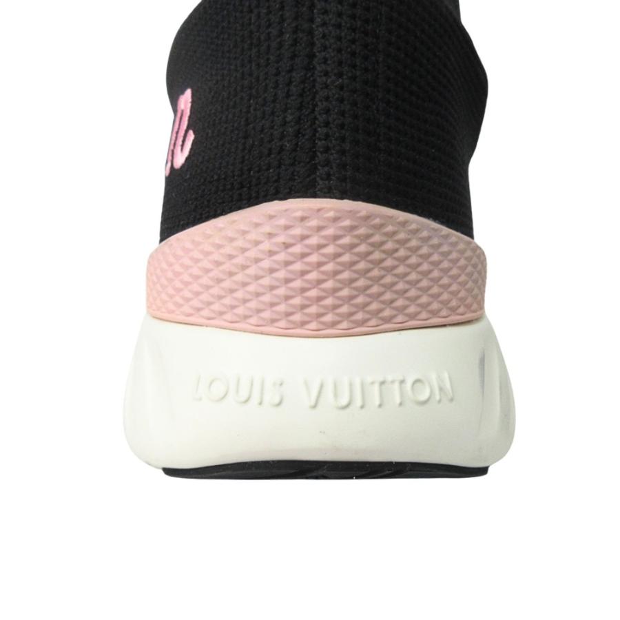 未使用 LOUIS VUITTON ルイヴィトン アフターゲーム ライン ソックス ニット スニーカー ロゴ サイズ35 22.5cm 黒 ブラック レディース 古着 中古_5