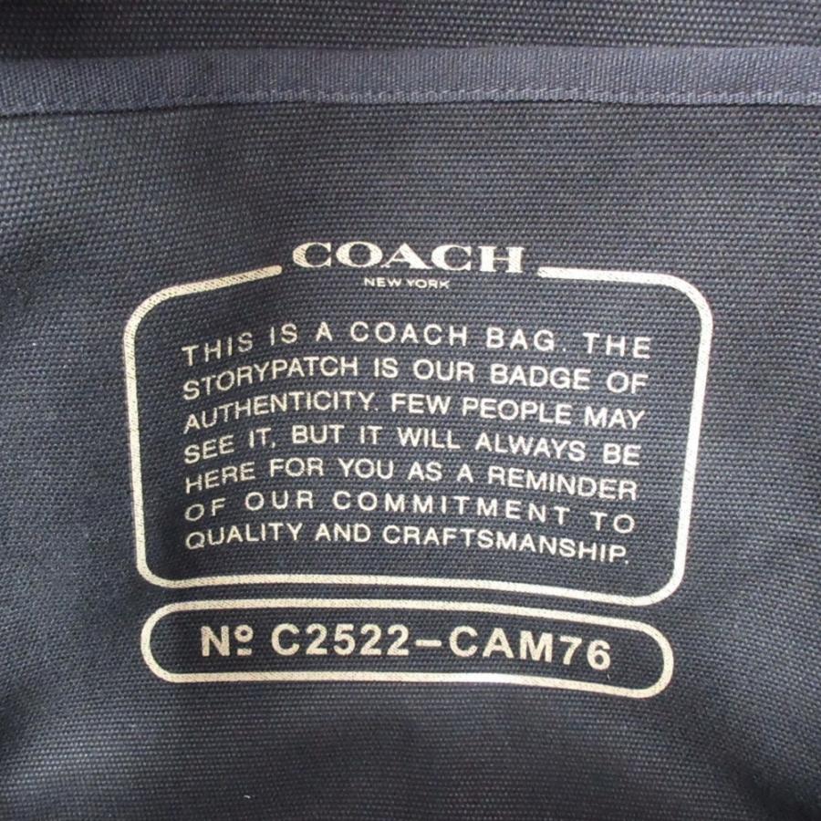 美品 COACH コーチ カーゴ バックパック バッグ リュック ロゴ 刺繍 キャンバス グロスグレイン CAM76 黒 ブラック メンズ レディース 古着 中古_7