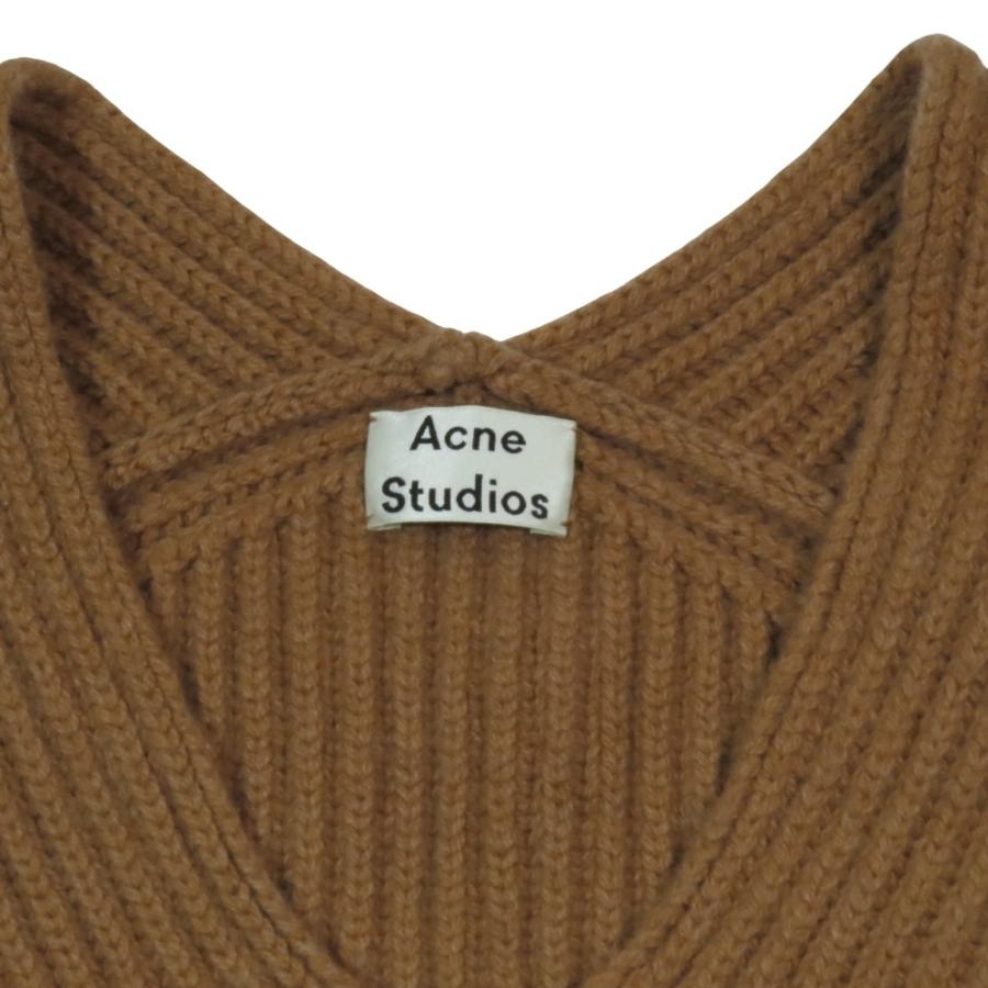 美品 Acne Studios アクネストゥディオズ ウール DEKA リブ ニット ワンピース オーバルネック ミニ丈 プルオーバー XS 茶 レディース 古着 中古 | Acne Studios | 03