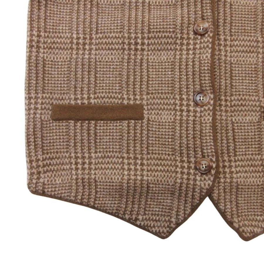 美品 Max Mara マックスマーラ 白タグ グレンチェック ニットベスト アンゴラブレンド ジレ Vネック S ベージュ レディース 古着 中古 | Max Mara | 03