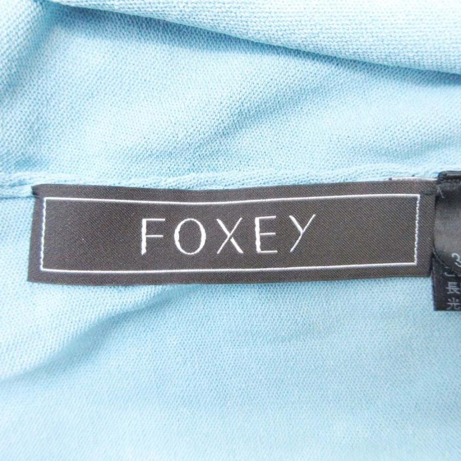 美品 FOXEY フォクシー Upper Standard アッパースタンダード ニットカーディガン トップス 36823 40 サックス ブルー レディース 古着 中古 | FOXEY | 04