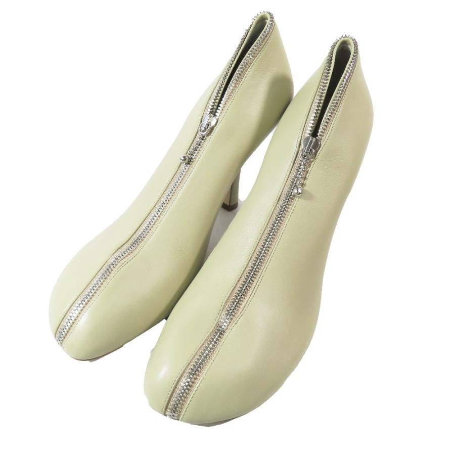 未使用 BURBERRY バーバリー ダニエル・リー Baby Zip 100mm レザー パンプス ベイビージップ ヒール 靴 シューズ ライトグリーン 39 レディース 古着 中古_2
