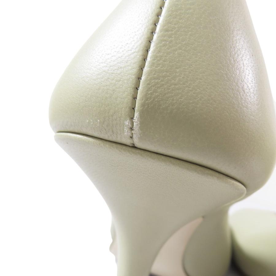 未使用 BURBERRY バーバリー ダニエル・リー Baby Zip 100mm レザー パンプス ベイビージップ ヒール 靴 シューズ ライトグリーン 39 レディース 古着 中古_6
