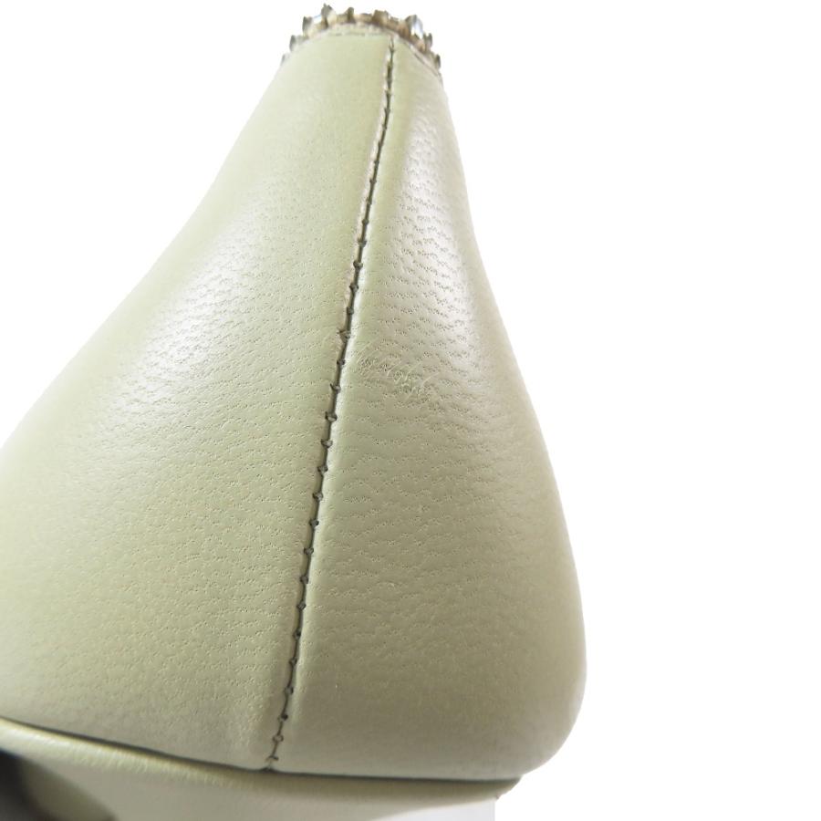 未使用 BURBERRY バーバリー ダニエル・リー Baby Zip 100mm レザー パンプス ベイビージップ ヒール 靴 シューズ ライトグリーン 39 レディース 古着 中古_7