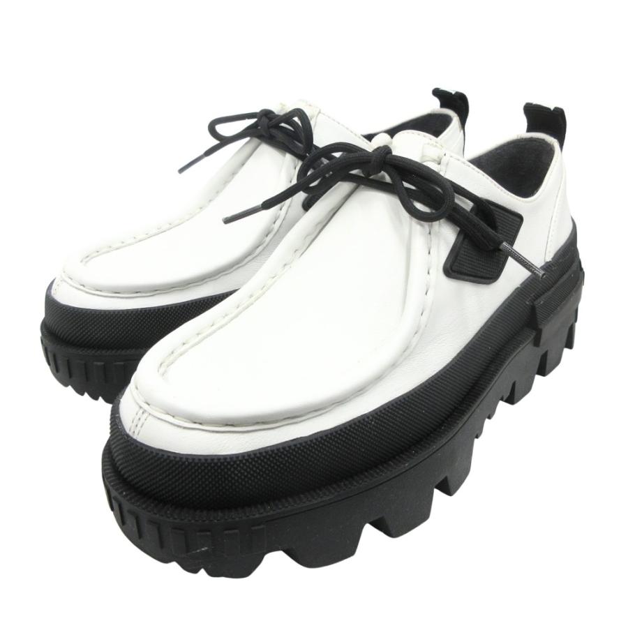 未使用 MONCLER モンクレール Mon Wallabee ワラビー ブーツ シューズ 靴 レザー バイカラー ロゴ サイズ35 22cm 白 黒 レディース 古着 中古 | MONCLER | 02