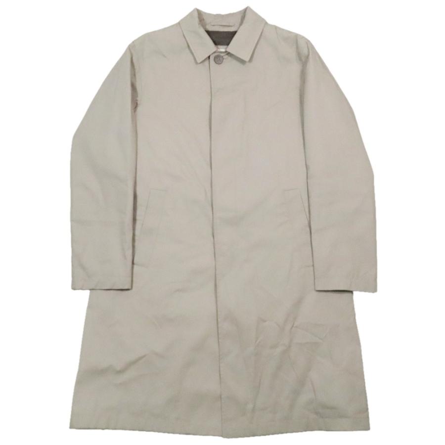 美品 HERNO ヘルノ ステンカラー スプリングコート ロング ジャケット ブルゾン 背抜き コットン100％ 48 サンドベージュ メンズ 古着 中古 | HERNO