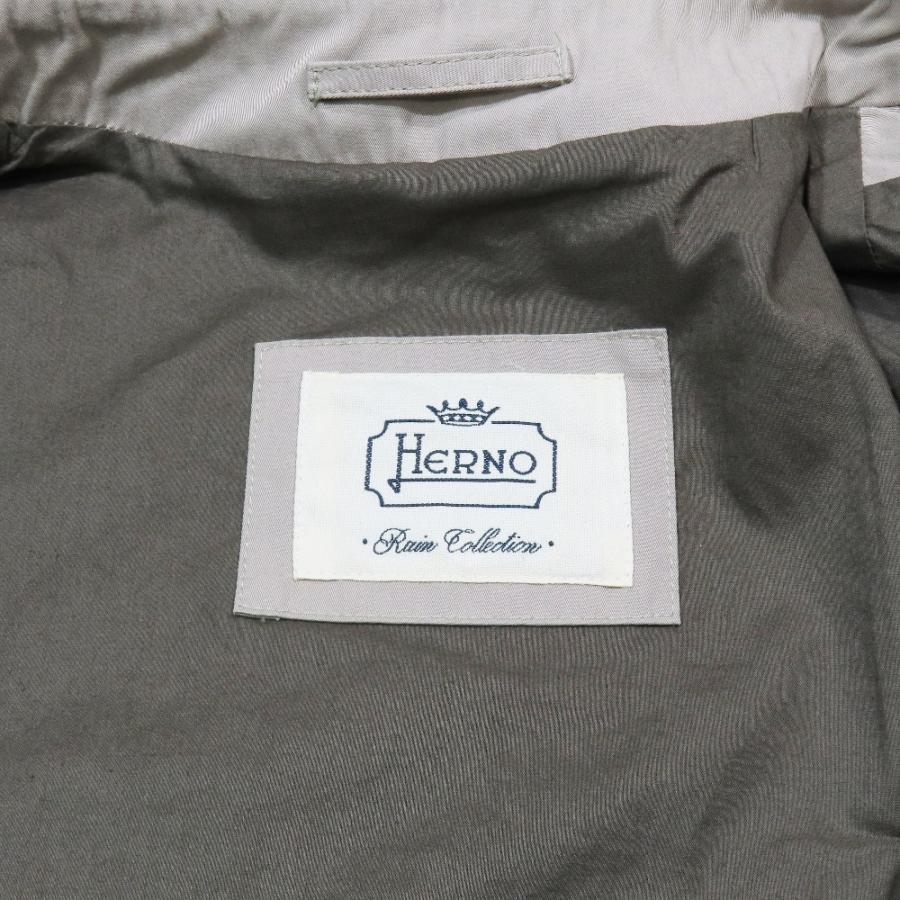 美品 HERNO ヘルノ ステンカラー スプリングコート ロング ジャケット ブルゾン 背抜き コットン100％ 48 サンドベージュ メンズ 古着 中古 | HERNO | 04