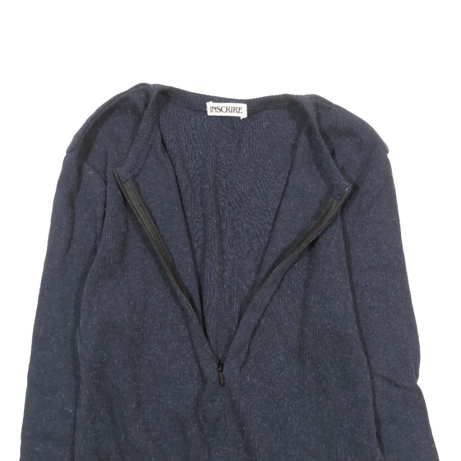 美品 INSCRIRE アンスクリア ONLY ARK 別注 Open L/S Tee ニット ハーフジップ カットソー 長袖 トップス ネイビー M レディース 古着 中古 | INSCRIRE | 02