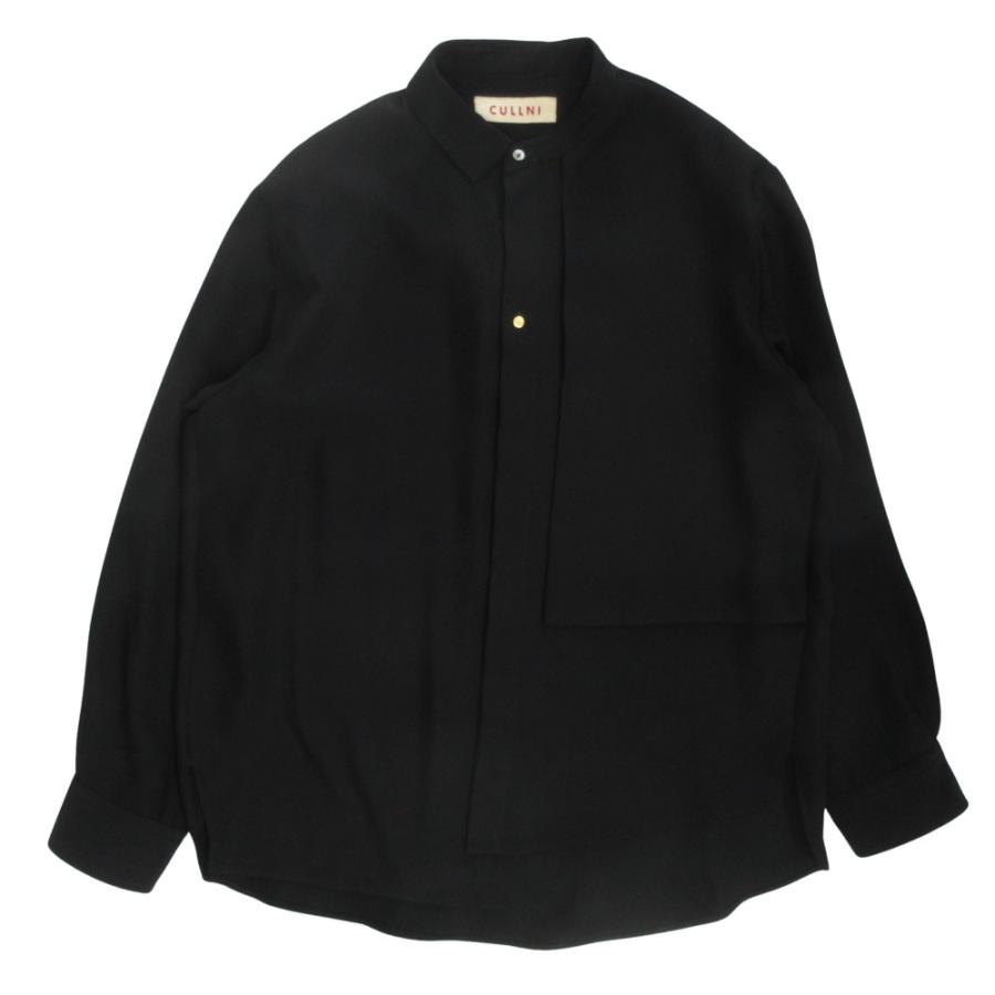 CULLNI（クルニ） 美品 20SS CULLNI アシンメトリー アシンメトリー アシンメトリーボタン 長袖カットソー ブラック