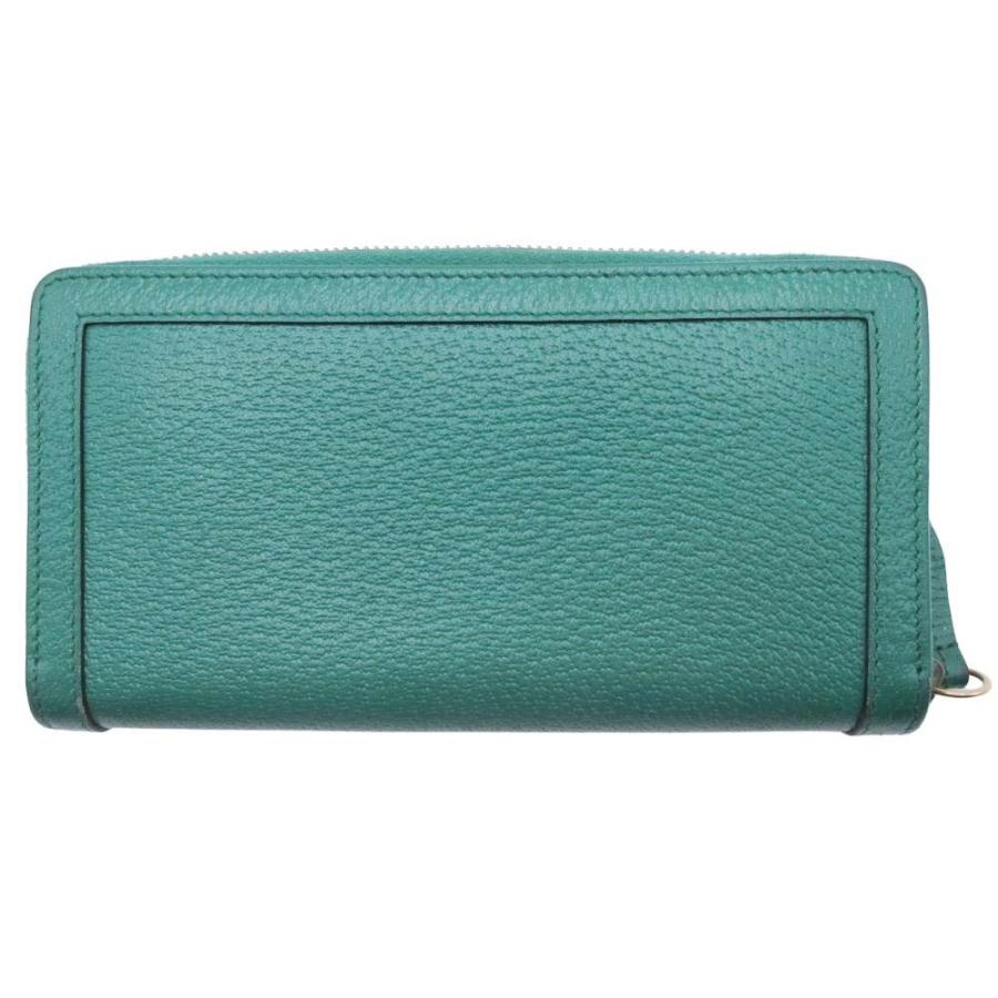 美品 GUCCI グッチ ダブルGロゴ バンブー 長財布 ロングウォレット ラウンドファスナー 小銭入れ付き 緑 グリーン メンズ レディース 古着 中古 USED GUCCI（グッチ） 美品 ダブルGロゴ バンブー 長財布 ロングウォレット