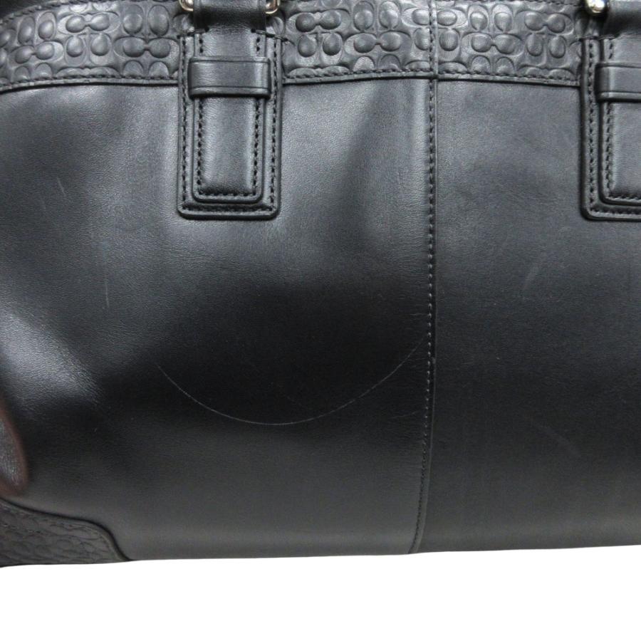 美品 COACH コーチ ビジネスバッグ レザー 黒 COACH（コーチ） 良品 シグネチャー 切替 レザー ビジネス ブリーフ