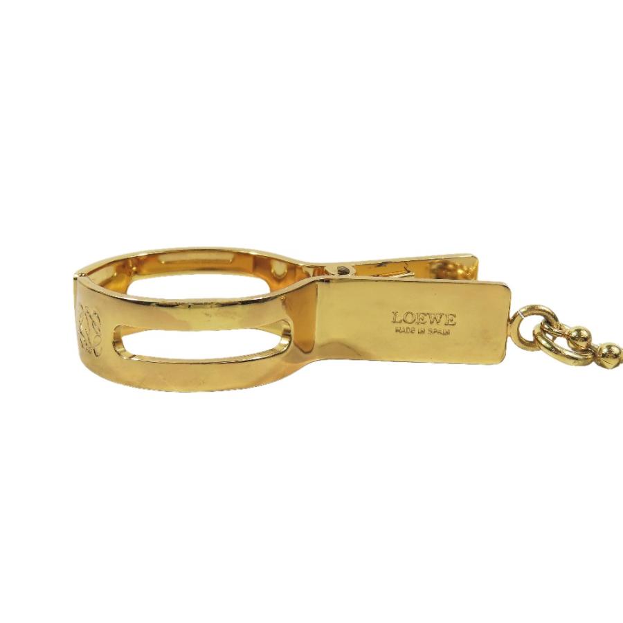 新品同様 LOEWE ロエベ アナグラム グローブホルダー バッグチャーム クリップ キーホルダー ロゴ ヴィンテージ アクセサリー ゴールド メンズ レディース 古着 | LOEWE | 01