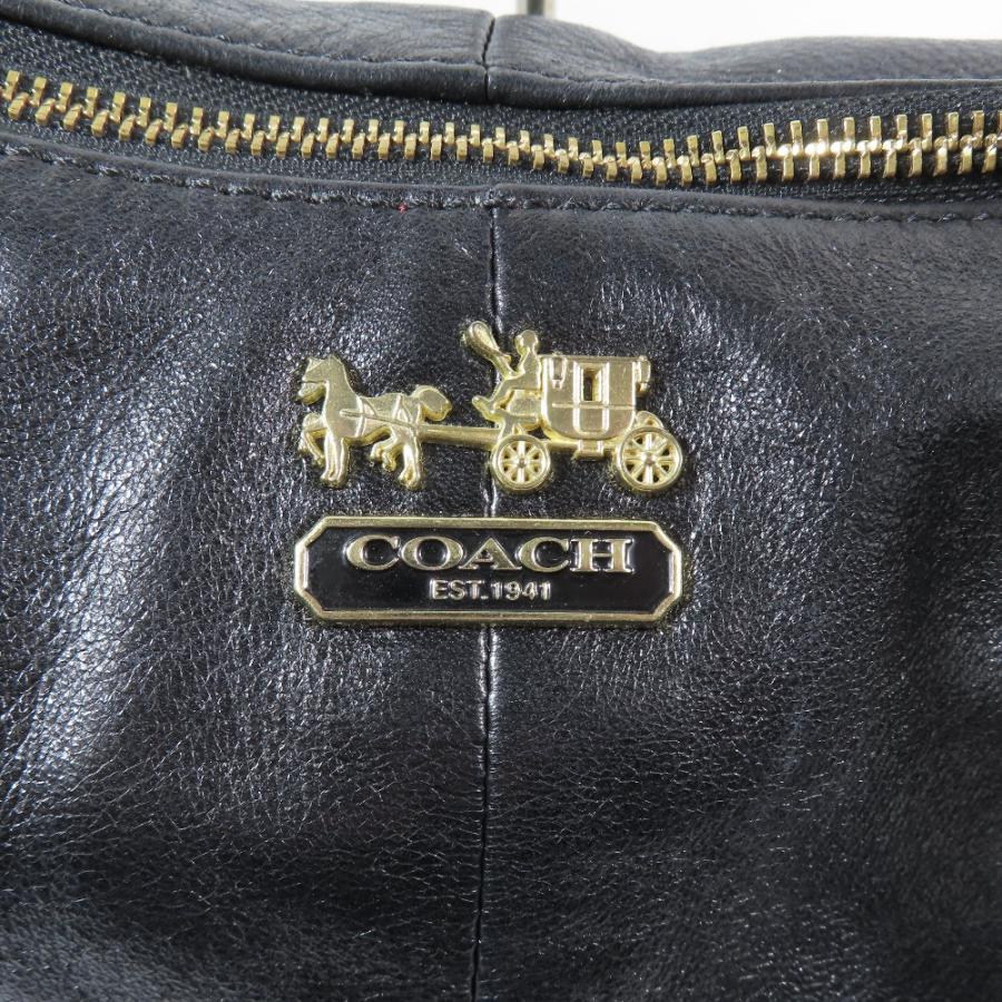 良品 COACH コーチ マディソン レザー コンバーチブル ホーボー 2WAY ハンドバッグ ショルダーバッグ 三日月 カバン ブラック レディース 古着 中古_3
