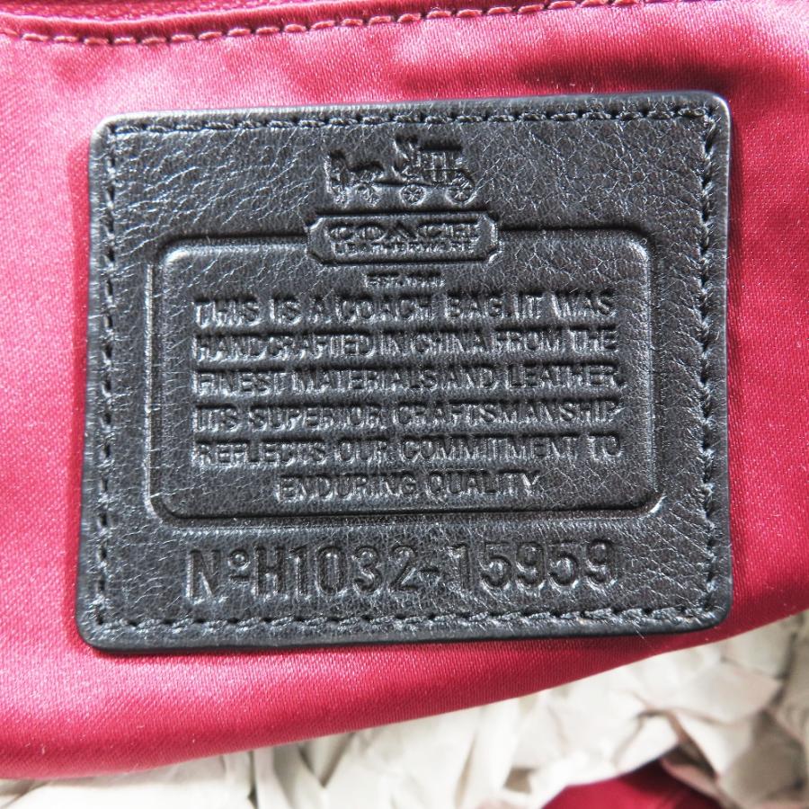 良品 COACH コーチ マディソン レザー コンバーチブル ホーボー 2WAY ハンドバッグ ショルダーバッグ 三日月 カバン ブラック レディース 古着 中古_8