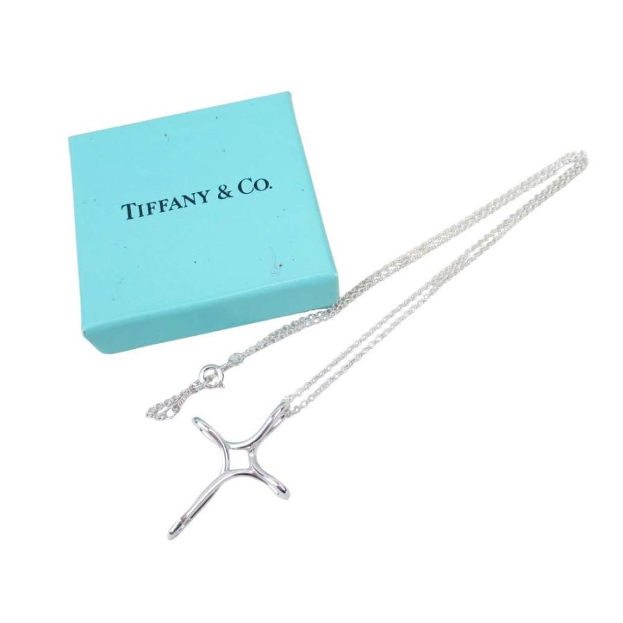 新品同様 TIFFANY & Co ティファニー オープンクロス ネックレス