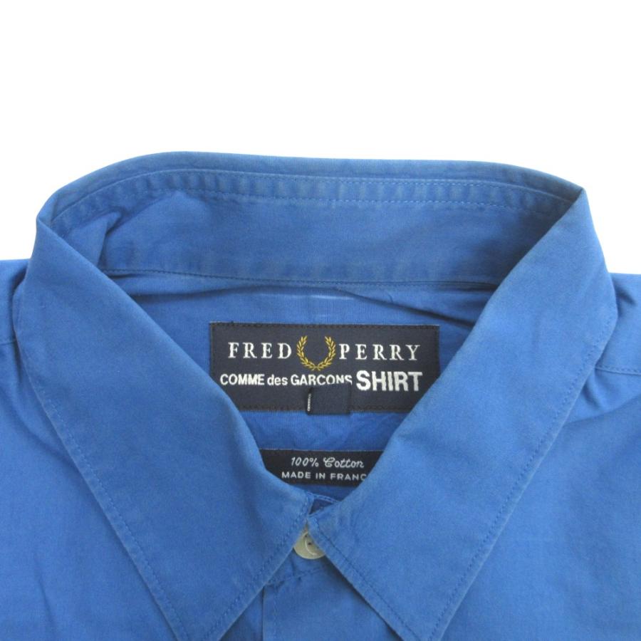 良品 06aw COMME des GARCONS SHIRT コムデギャルソンシャツ × FRED PERRY フレッドペリー シャツ カットソー S 青 ブルー メンズ 古着 中古 | COMME des GARCONS SHIRT | 05