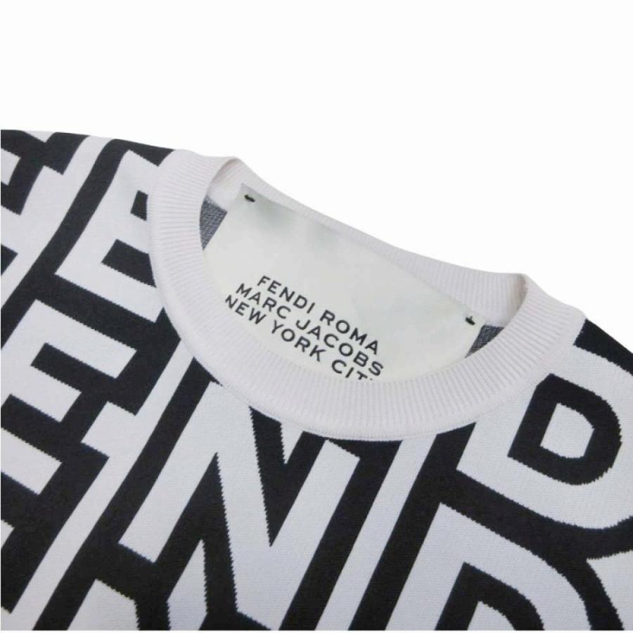 未使用 FENDI フェンディ x マークジェイコブス 23ss ロゴ総柄 ニット セーター プルオーバー 長袖 カプセルツートン 38 白 レディース 古着 中古 | FENDI | 03