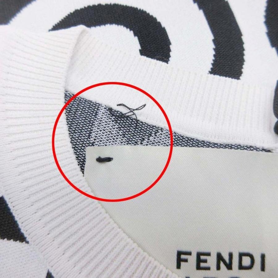 未使用 FENDI フェンディ x マークジェイコブス 23ss ロゴ総柄 ニット セーター プルオーバー 長袖 カプセルツートン 38 白 レディース 古着 中古 | FENDI | 07