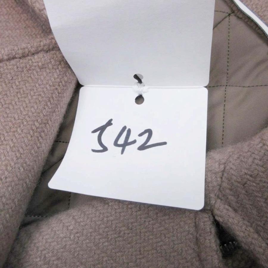 未使用 HERMES エルメス 23aw カシミヤ100％ ダブルライダース ジャケット ブルゾン コート メドール金具 38 ベージュ レディース 古着 中古の画像