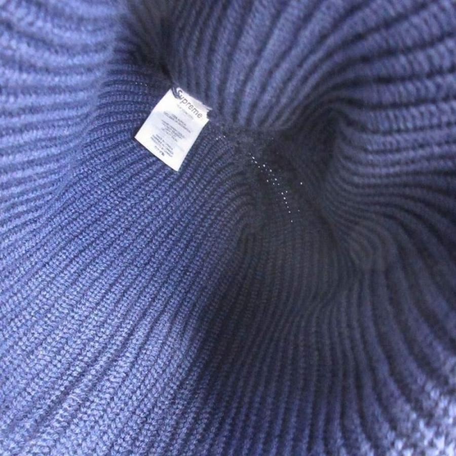 美品 Supreme シュプリーム 25aw Loose Gauge Beanie 筆記体ロゴ ルーズゲージ ビーニー ニット帽 帽子 ニットキャップ 紺 メンズ 古着 中古 USED Supreme（シュプリーム） 美品 25aw Loose Gauge Beanie 筆記体ロゴ