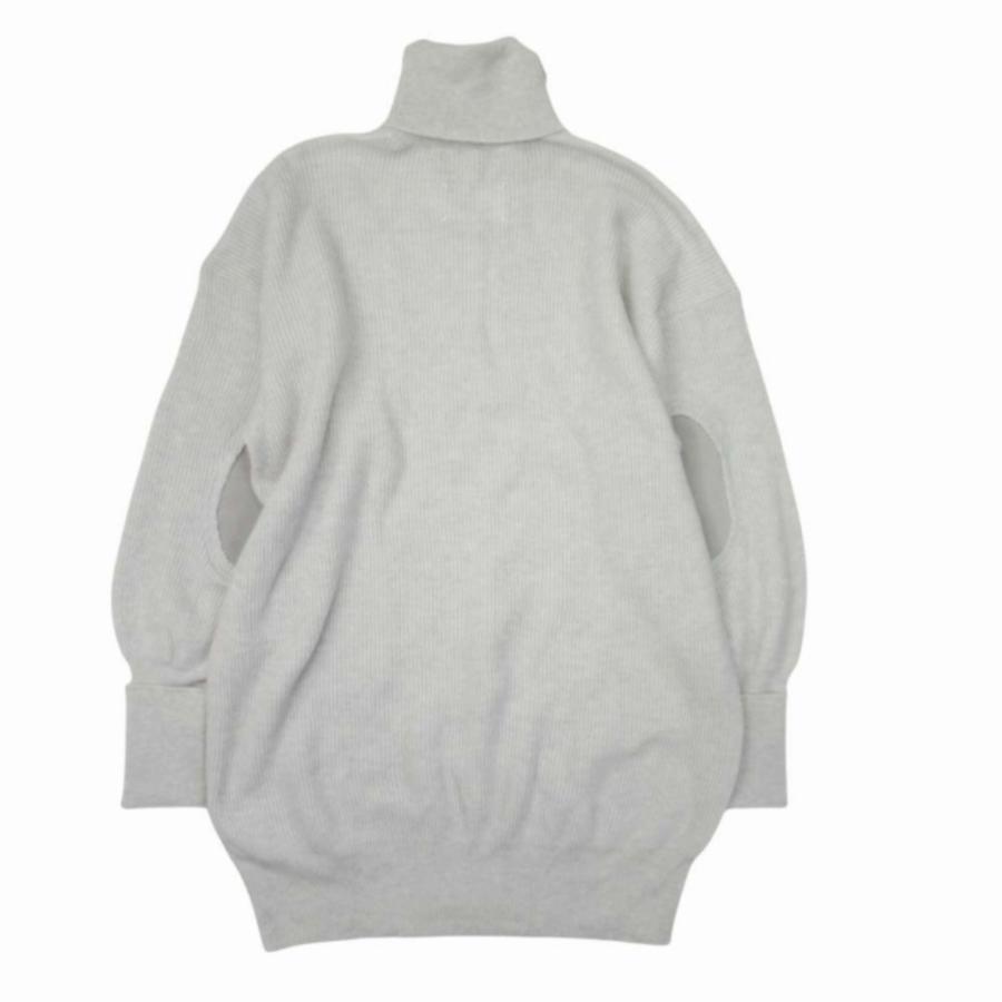 美品 Maison Margiela 4 メゾンマルジェラ 18aw エルボーパッチ セーター タートルネック オーバーサイズ ニット XS ライトグレー レディース 古着 中古 | Maison Margiela | 01