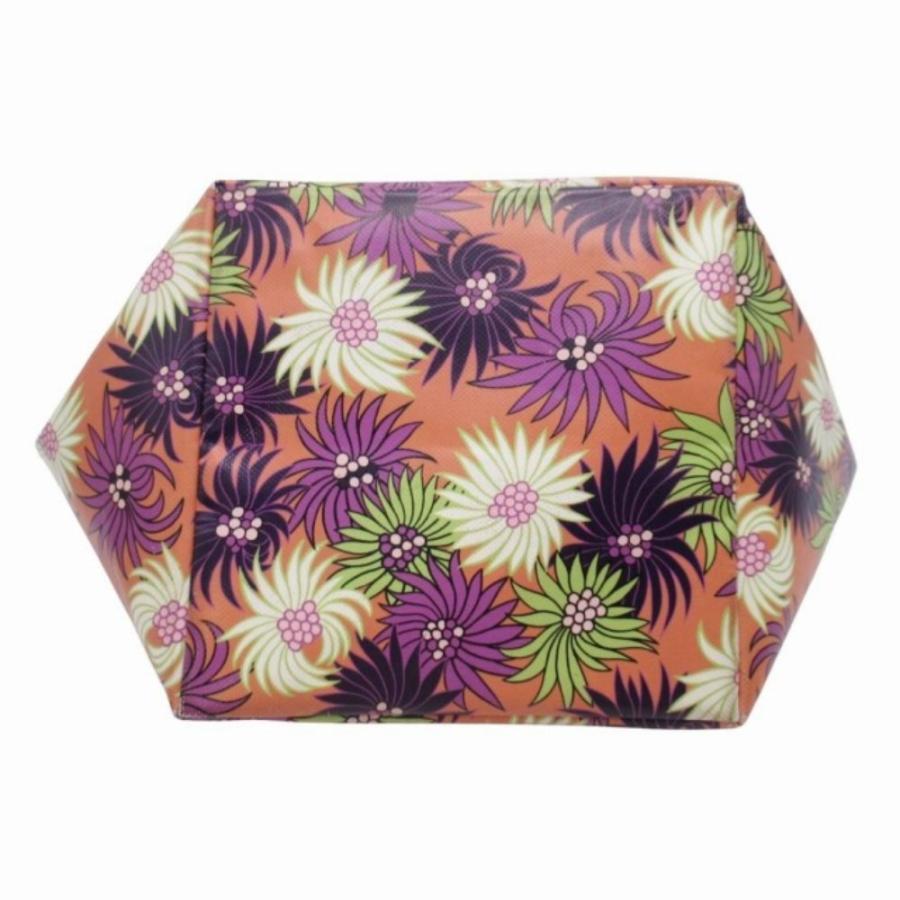 良品 MARNI MARKET マルニマーケット 18ss 花柄 PVC トート ハンドバッグ 舟型 カバン フラワーパターン 鞄 パープル マルチカラー レディース 古着 中古 | MARNI | 03