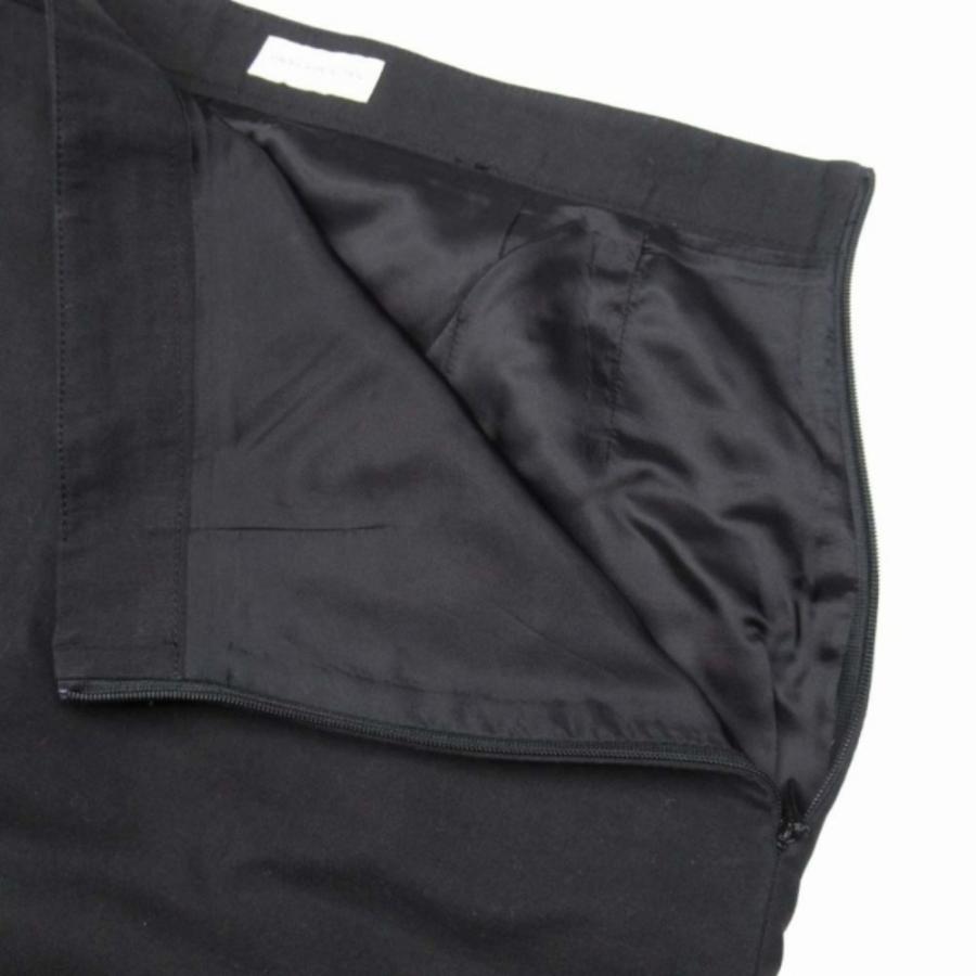 美品 DRIES VAN NOTEN ドリスヴァンノッテン シャーリングデザイン ミモレスカート コットンリネン 膝下丈 ギャザー 34 黒 レディース 古着 中古 | DRIES VAN NOTEN | 02