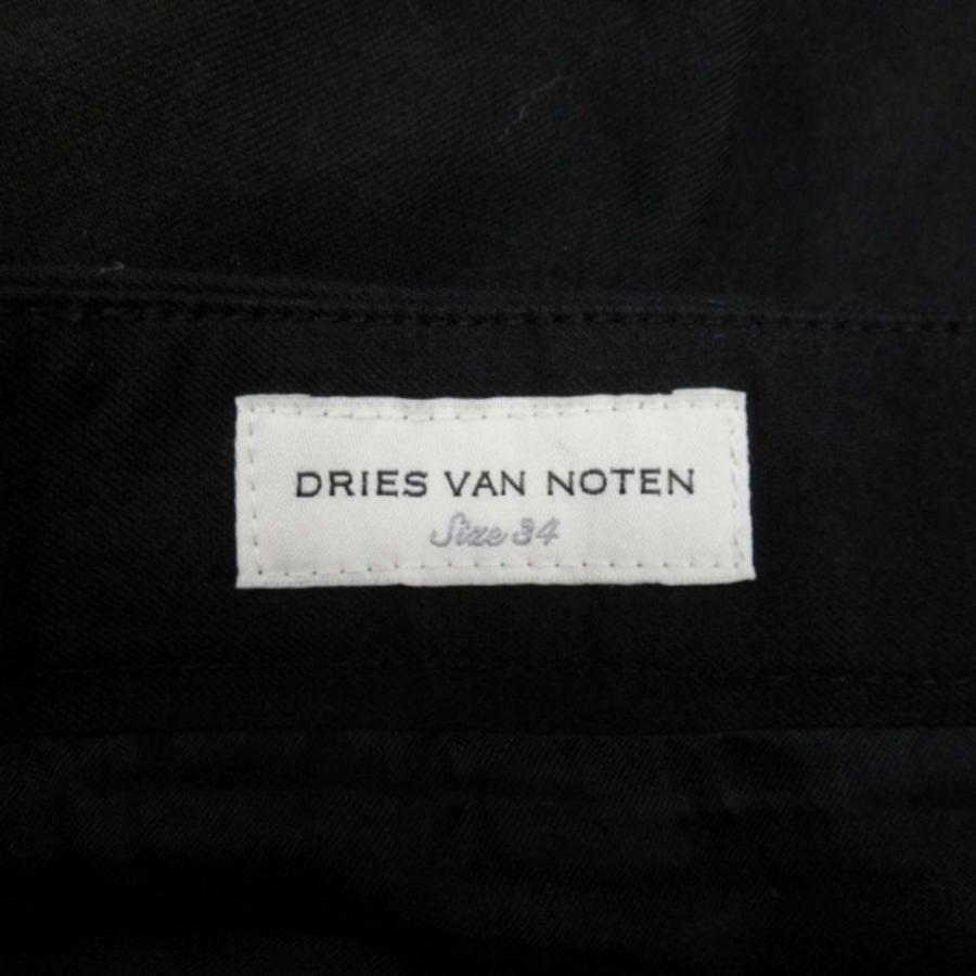美品 DRIES VAN NOTEN ドリスヴァンノッテン シャーリングデザイン ミモレスカート コットンリネン 膝下丈 ギャザー 34 黒 レディース 古着 中古 | DRIES VAN NOTEN | 04