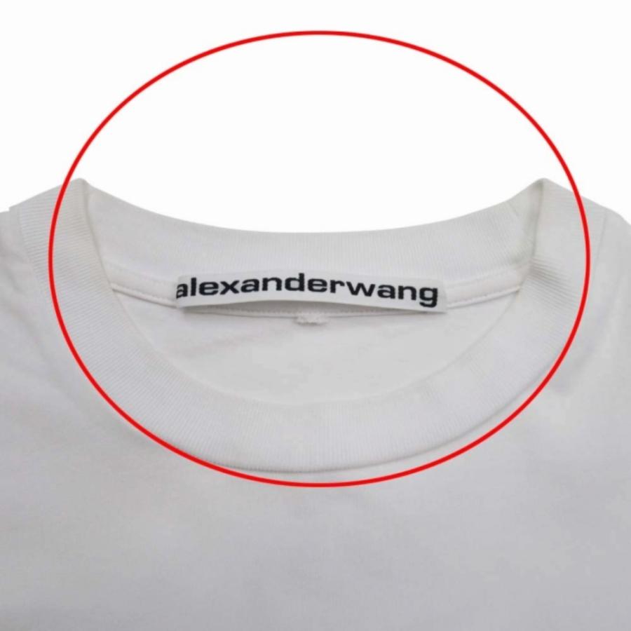 良品 Alexander Wang アレキサンダーワン パステル エンボスロゴ クロップド Tシャツ ボックスシルエット 半袖  XS 白 ホワイト レディース 古着 中古 | alexanderwang | 04