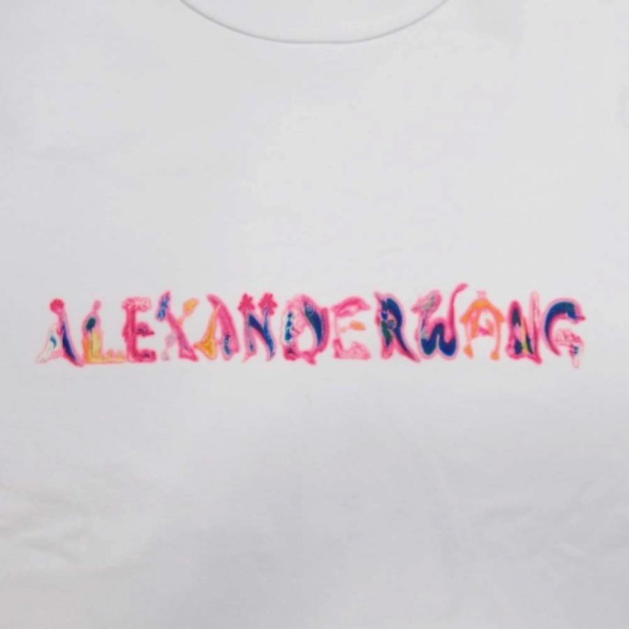 良品 Alexander Wang アレキサンダーワン オーバーサイズ Tシャツ ロゴプリント クルーネック 半袖 トップス S 白 ホワイト メンズ レディース 古着 中古 | alexanderwang | 02