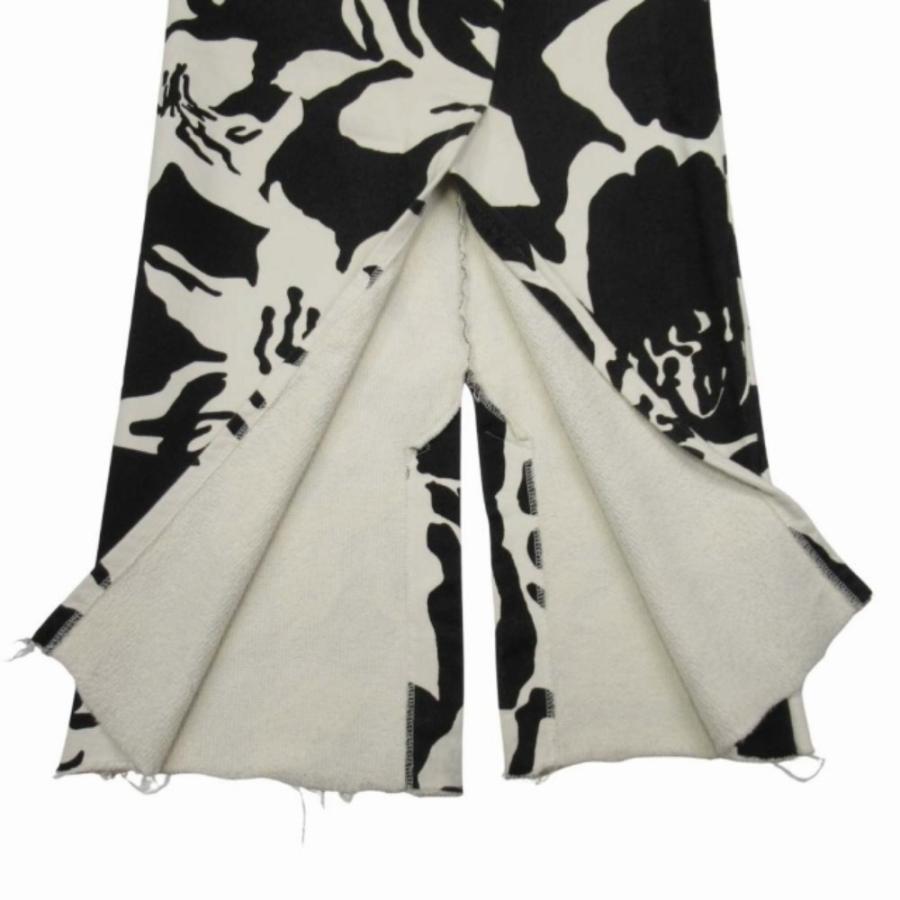 美品 DRIES VAN NOTEN ドリスヴァンノッテン フローラルパターン スウェット ロングスカート 裏毛 花柄 イージーウエスト S 白黒 レディース 古着 中古 | DRIES VAN NOTEN | 02