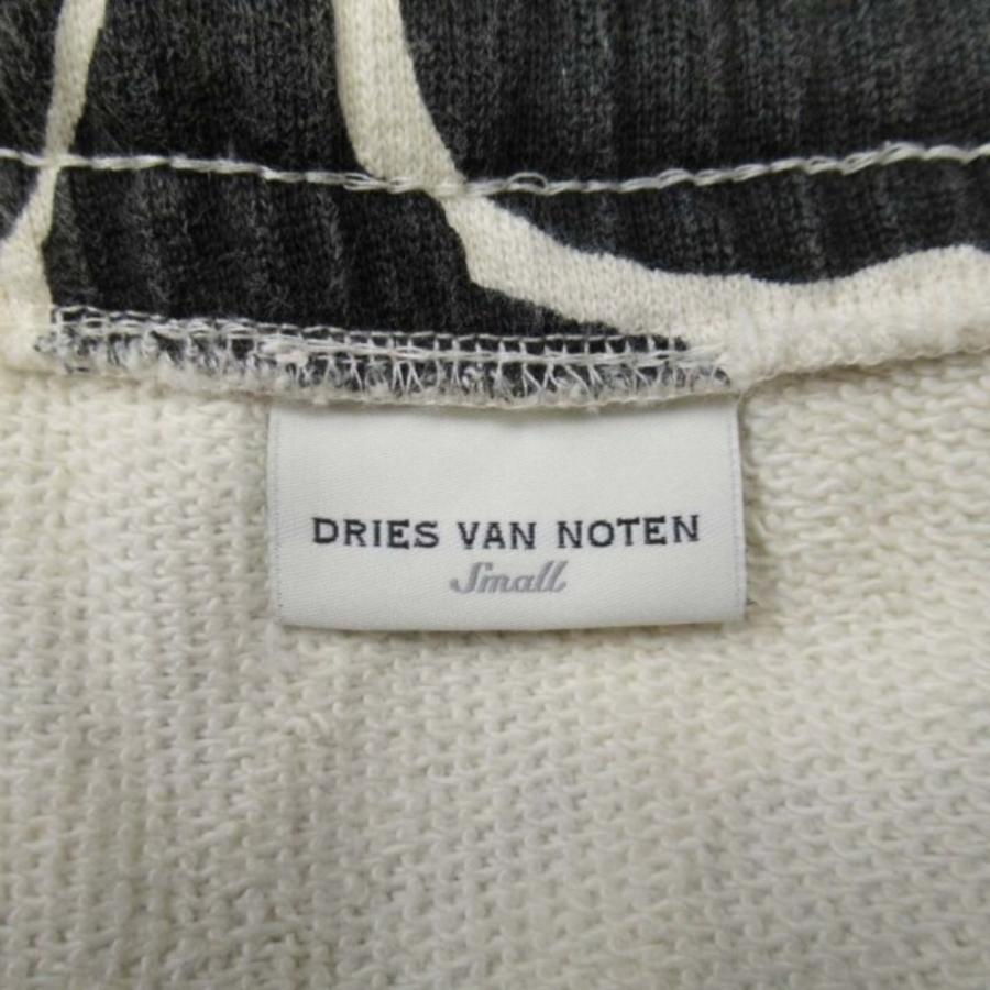 美品 DRIES VAN NOTEN ドリスヴァンノッテン フローラルパターン スウェット ロングスカート 裏毛 花柄 イージーウエスト S 白黒 レディース 古着 中古 | DRIES VAN NOTEN | 05