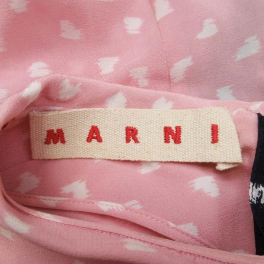 美品 MARNI マルニ ドットペイント シルクシフォン ブラウス 襟付き プルオーバー シャツ 36 ピンク レディース 古着 中古 | MARNI | 05