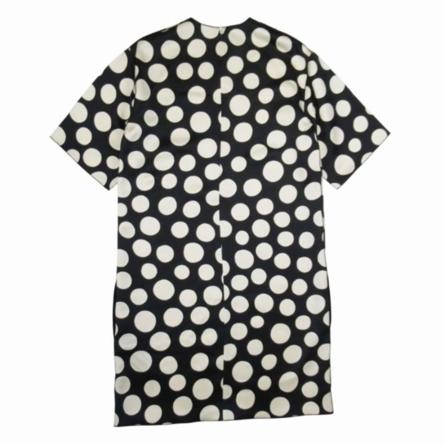 美品 CELINE セリーヌ 13ss フィービー期 ドット ワンピース ハーフスリーブ ドレス 34 黒 ブラック アイボリー レディース 古着 中古 | CELINE | 01