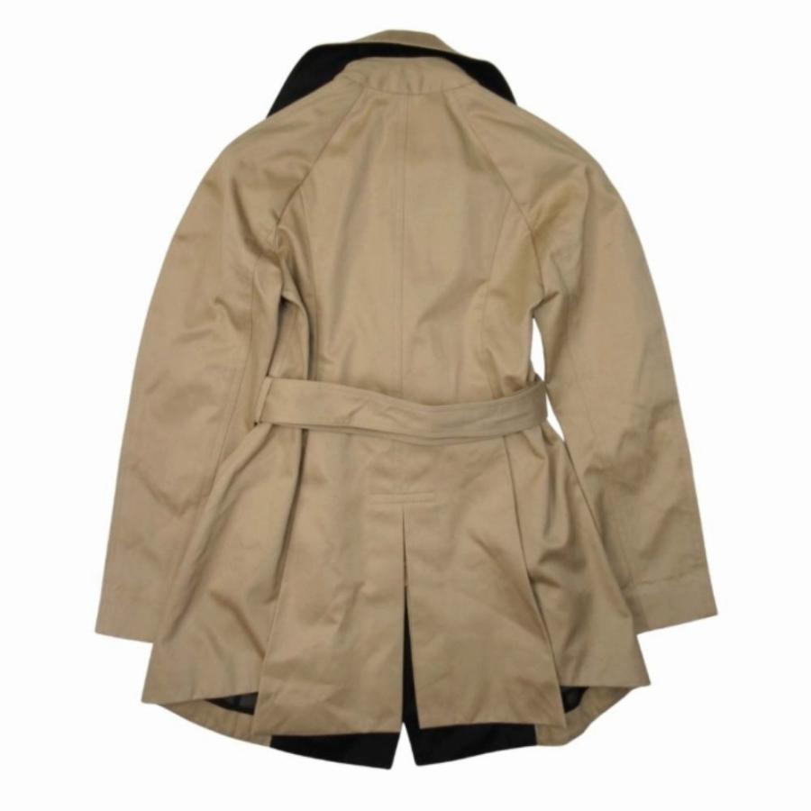 美品 CELINE セリーヌ フィービー期 バイカラー トレンチコート コットンギャバジン ボタンレス アウター 34 ベージュ 黒 ブラック レディース 古着 中古 | CELINE | 05