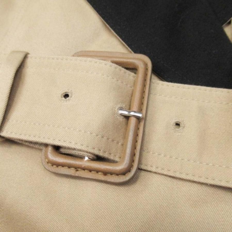 美品 CELINE セリーヌ フィービー期 バイカラー トレンチコート コットンギャバジン ボタンレス アウター 34 ベージュ 黒 ブラック レディース 古着 中古 | CELINE | 07