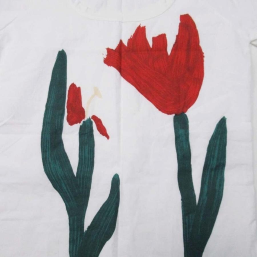 美品 MARNI マルニ 15ss チューリップ プリント Tシャツ 半袖 布帛切替 花柄 トップス 38 白 ホワイト レディース 古着 中古 | MARNI | 02