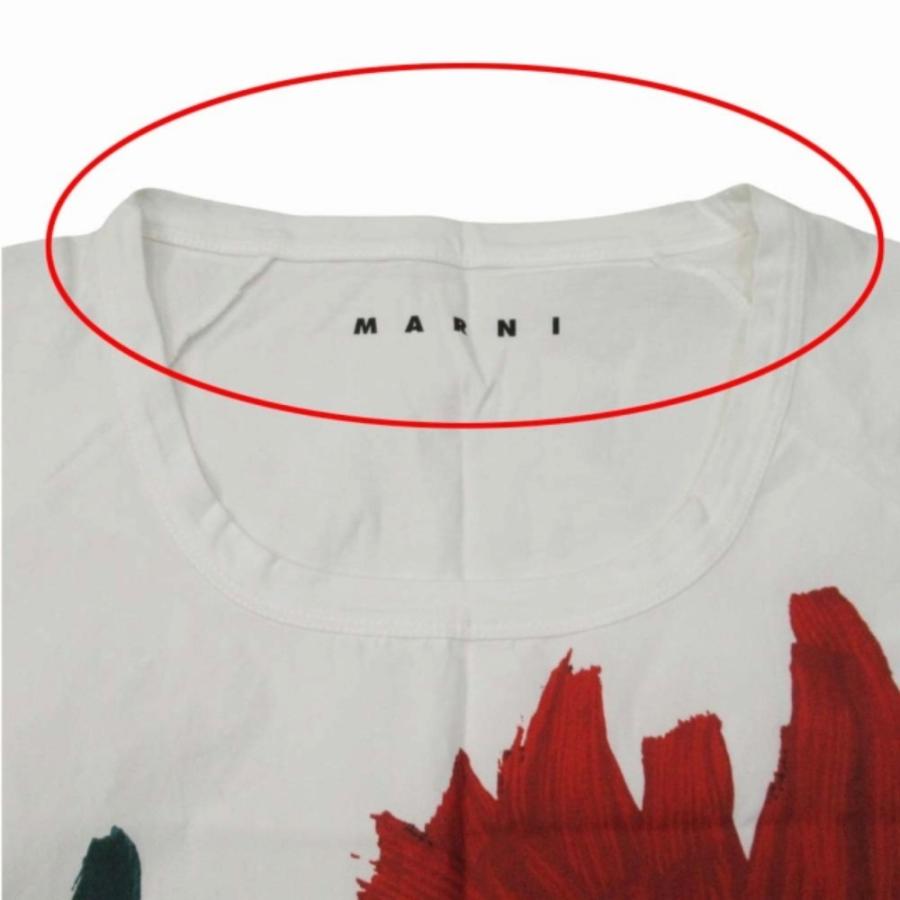 美品 MARNI マルニ 15ss チューリップ プリント Tシャツ 半袖 布帛切替 花柄 トップス 38 白 ホワイト レディース 古着 中古 | MARNI | 05