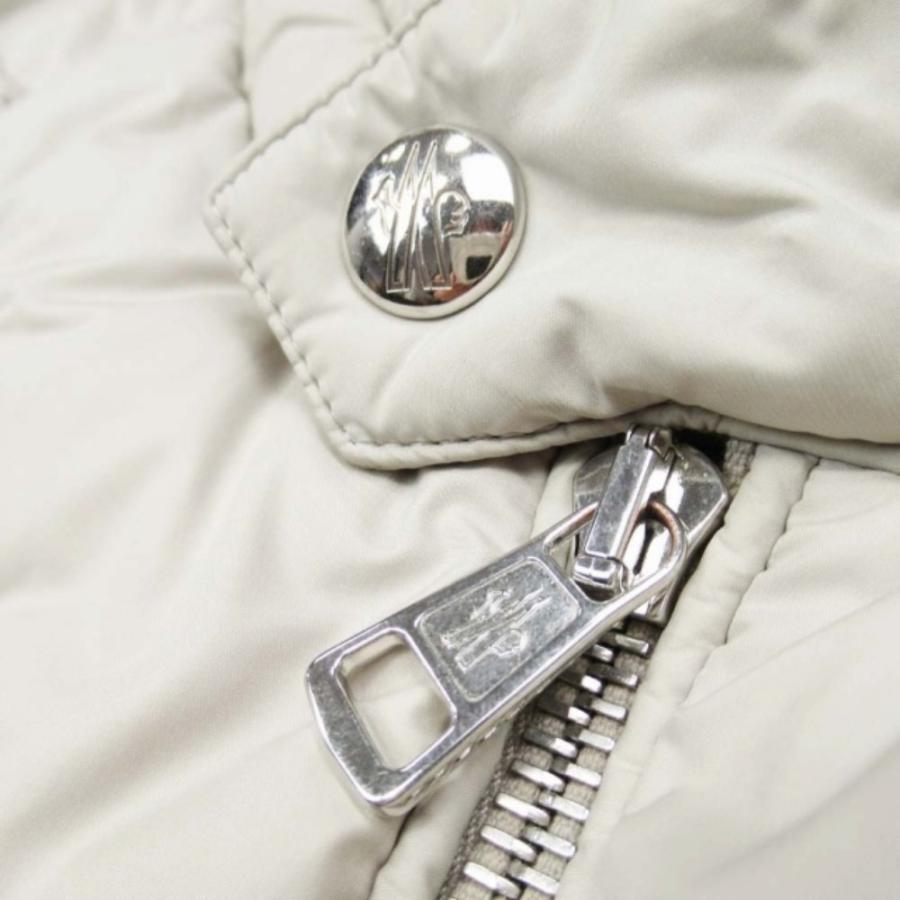 美品 MONCLER モンクレール 23aw TAJUNA GIUBBOTTO ダウンジャケット ライダース風 ブルゾン レザートリム 1 アイボリー メンズ 古着 中古 | MONCLER | 04