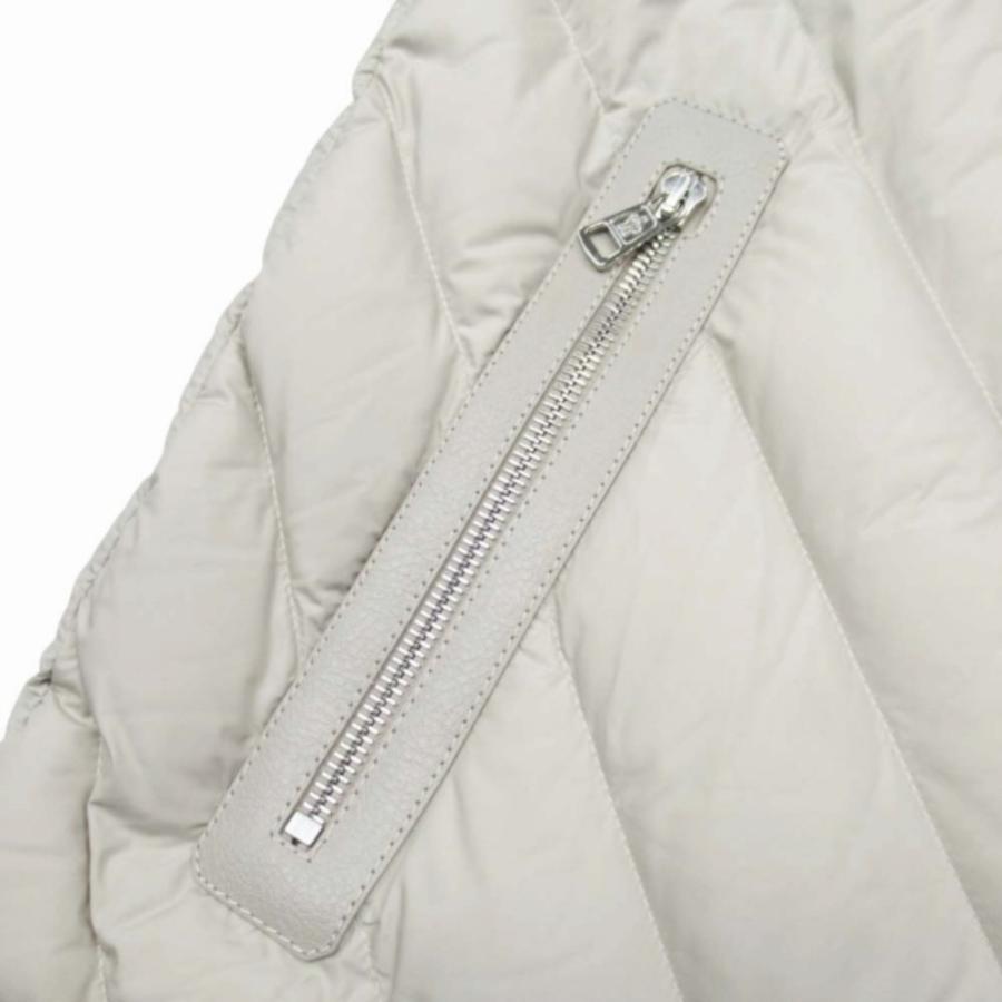 美品 MONCLER モンクレール 23aw TAJUNA GIUBBOTTO ダウンジャケット ライダース風 ブルゾン レザートリム 1 アイボリー メンズ 古着 中古 | MONCLER | 05