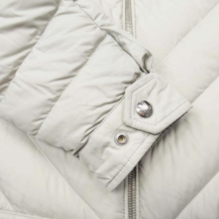 美品 MONCLER モンクレール 23aw TAJUNA GIUBBOTTO ダウンジャケット ライダース風 ブルゾン レザートリム 1 アイボリー メンズ 古着 中古 | MONCLER | 06
