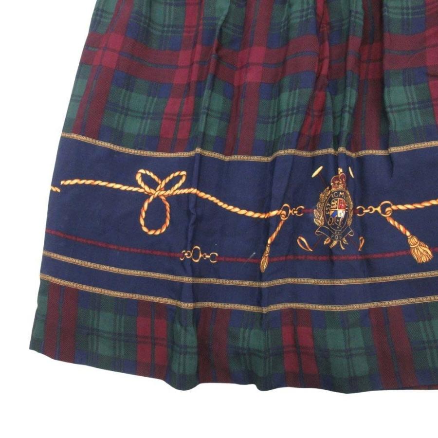 美品 RALPH LAUREN ラルフローレン タータンチェック プリーツスカート スカーフ柄 タック ロングスカート 7 マルチカラー レディース 古着 中古 |  | 03