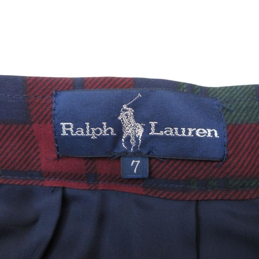 美品 RALPH LAUREN ラルフローレン タータンチェック プリーツスカート スカーフ柄 タック ロングスカート 7 マルチカラー レディース 古着 中古 |  | 05