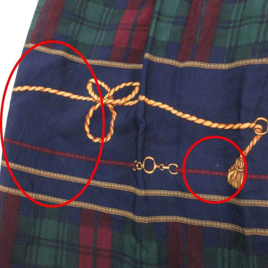 美品 RALPH LAUREN ラルフローレン タータンチェック プリーツスカート スカーフ柄 タック ロングスカート 7 マルチカラー レディース 古着 中古 |  | 07