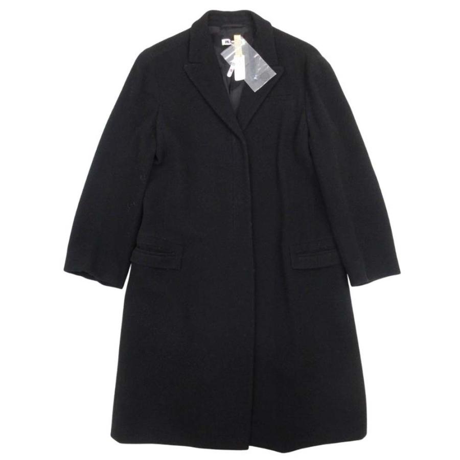 JIL SANDER ジルサンダー メルトンウール チェスターコート ロングコート ジャケット アウター 38 黒 ブラック レディース 古着 中古 | JIL SANDER